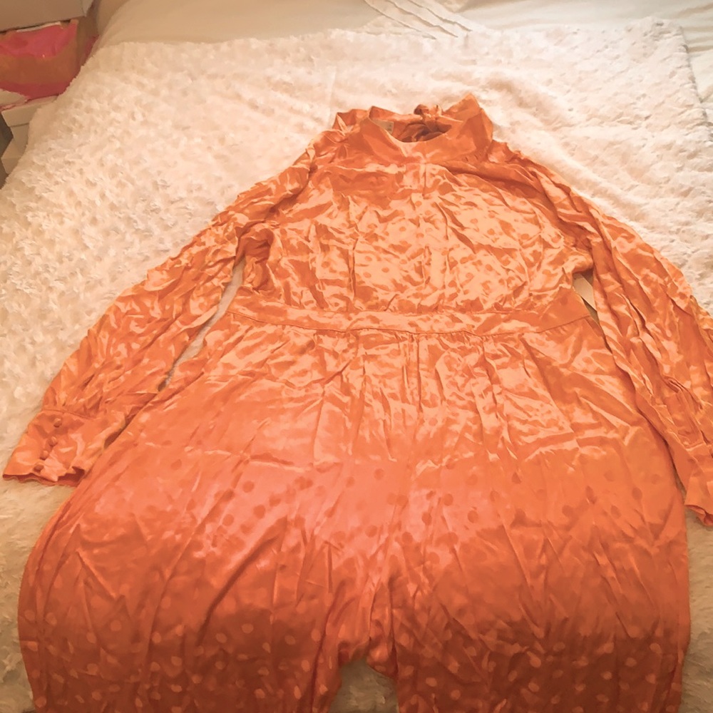 Bold Orange Wide-leg Jumpsuit